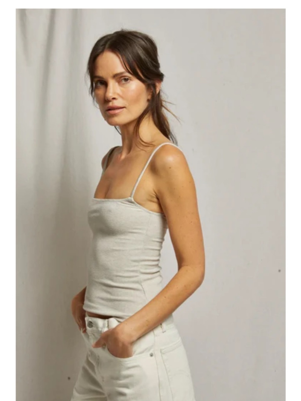perfectwhitetee Lucille Camisole in Oatmeal